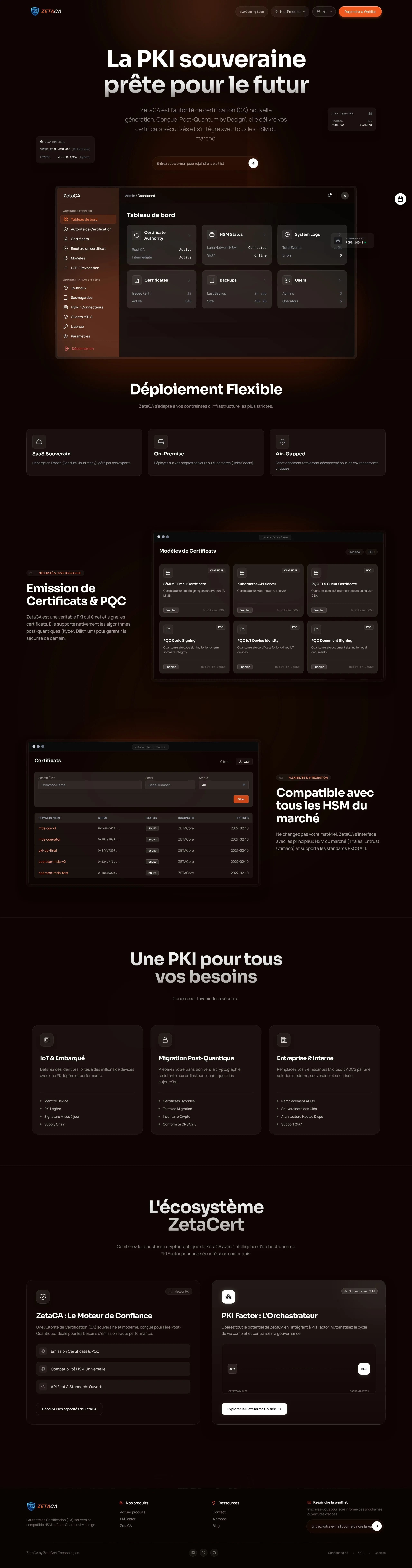 ZetaCA - Landing Page SaaS Cybersécurité