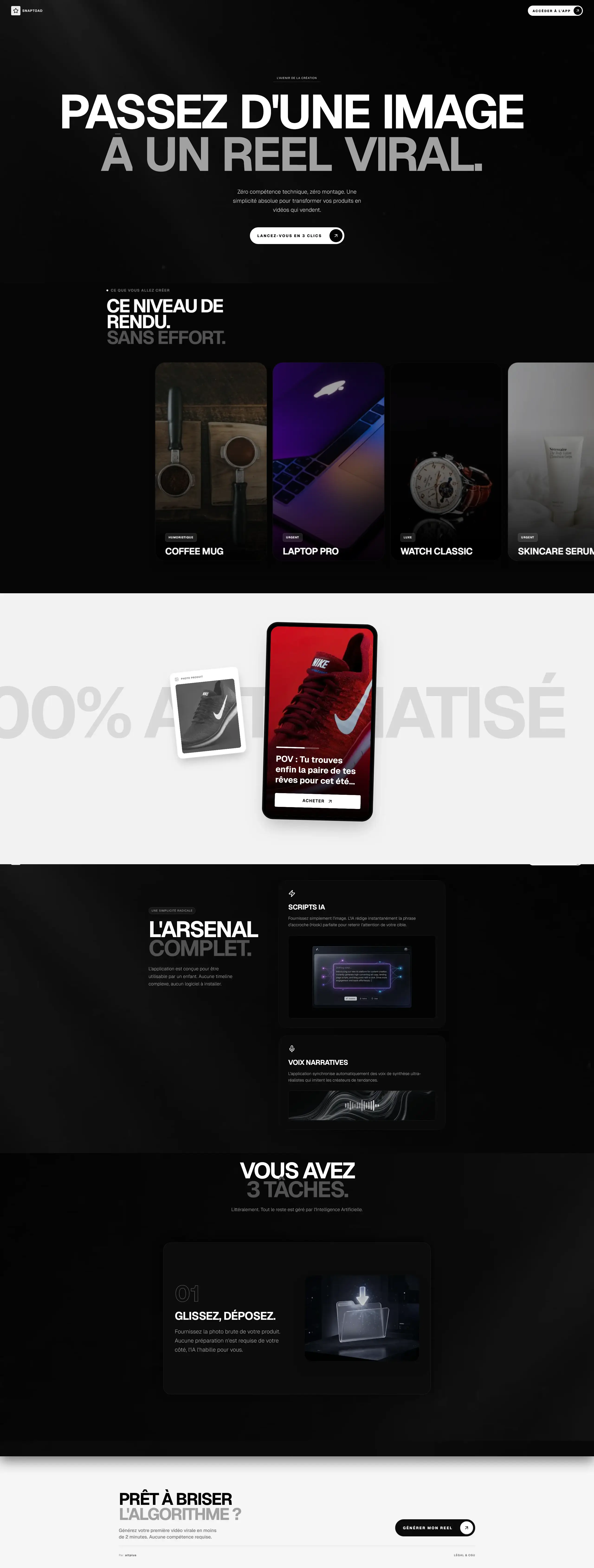 SnapToAd - De l’image au Reel viral (SAAS)