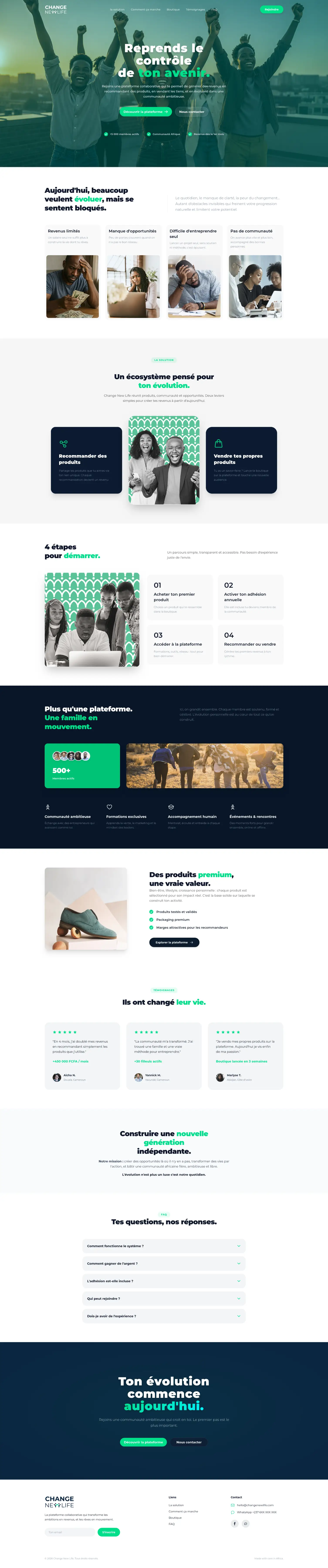 Change New Life - Landing Page E-commerce & MLM