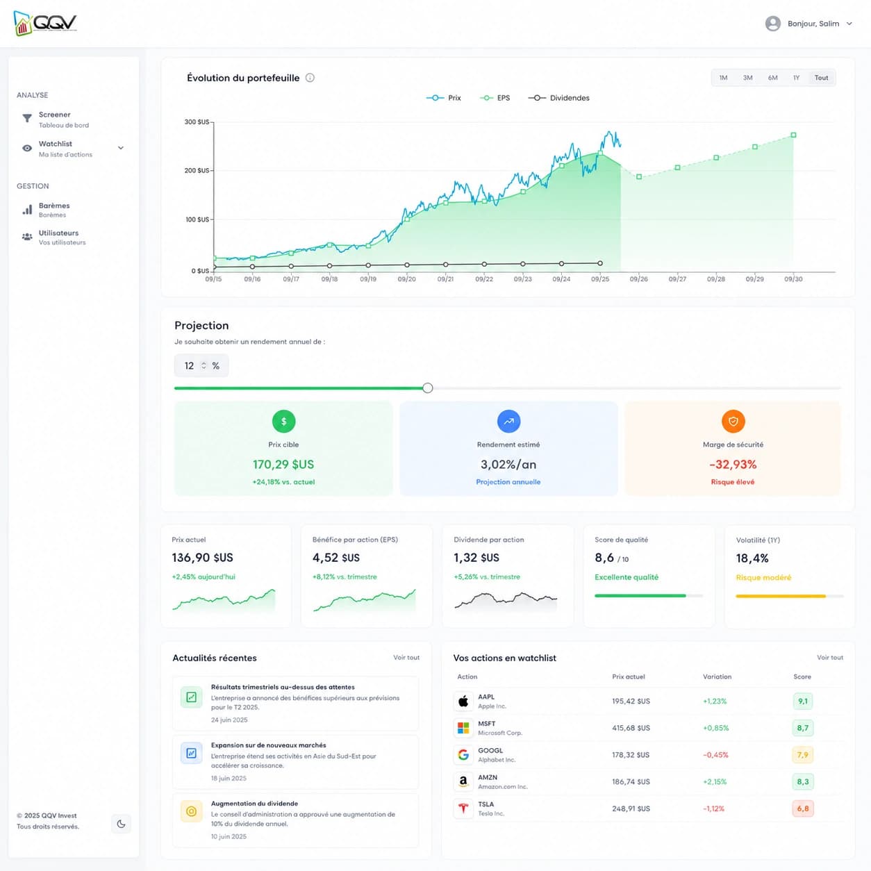 QQV Invest - Plateforme d’analyse et de valorisation d’actions