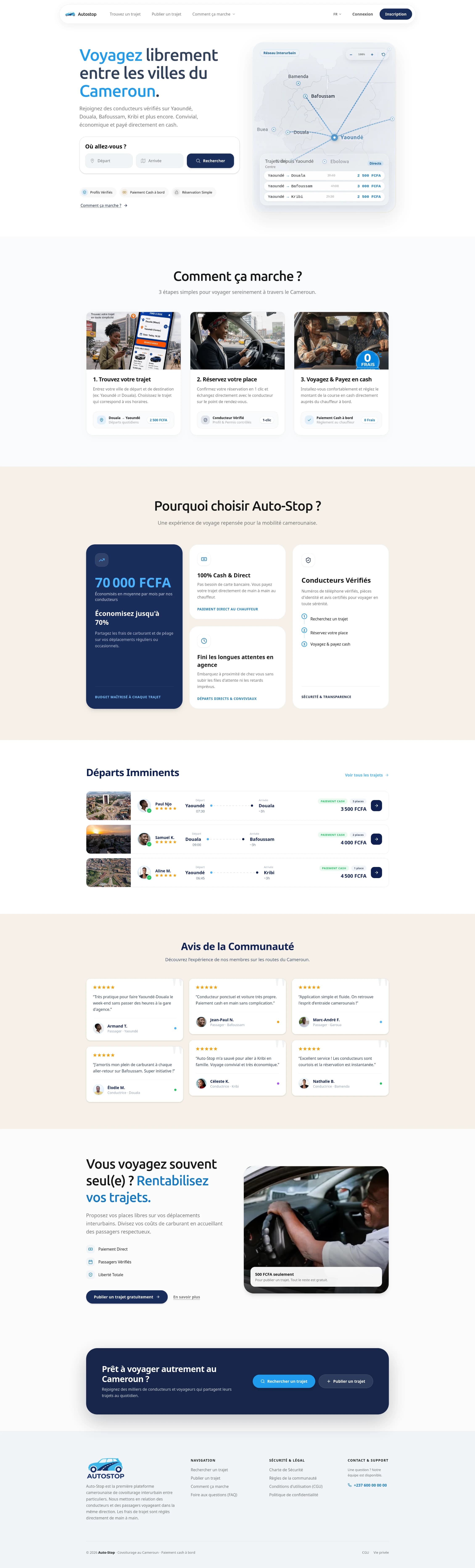 AutoStop - Plateforme de mobilité et de covoiturage interurbain