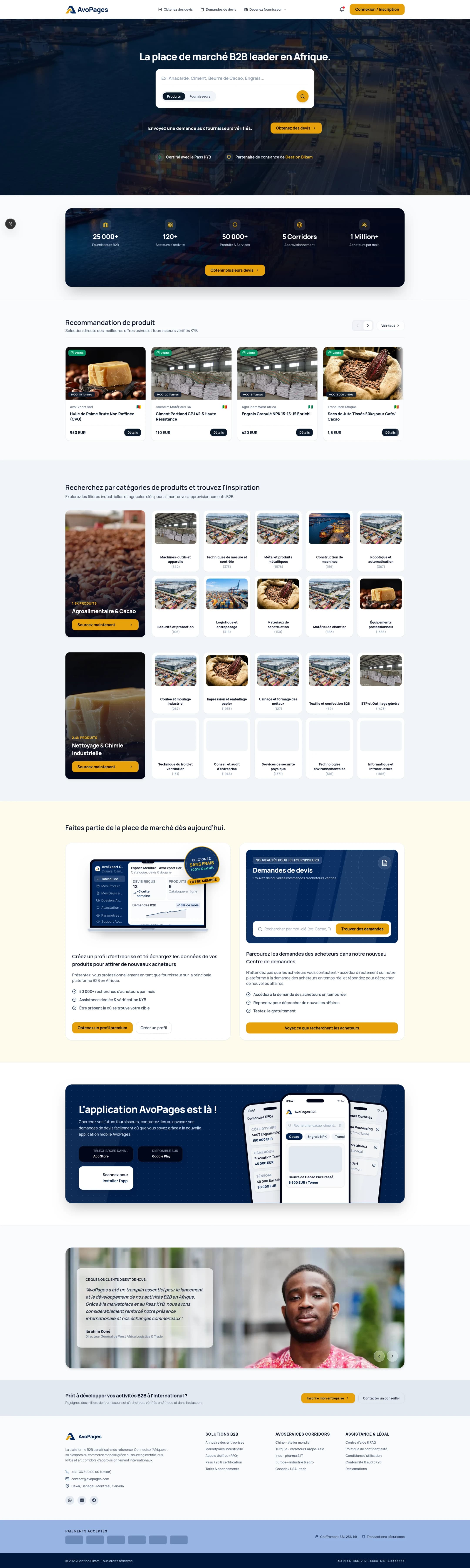 AvoPages - Plateforme B2B & Marketplace Panafricaine High-Performance